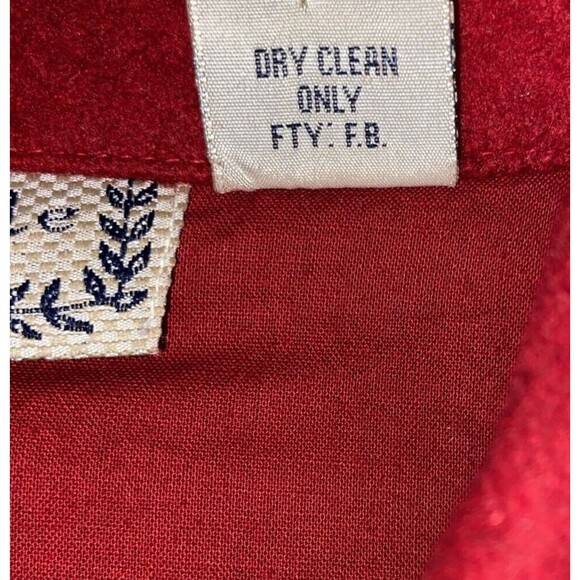 Life Style Red Christmas Vest Reindeer Appliques Full Zip Wool Women's LARGE - Picture 6 of 16